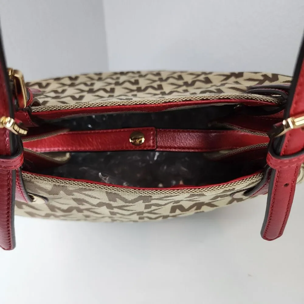 Michael Kors Jet Set Travel Large Tote Brown MK Signature Shoulder Bag Excellent - Picture 7 of 10